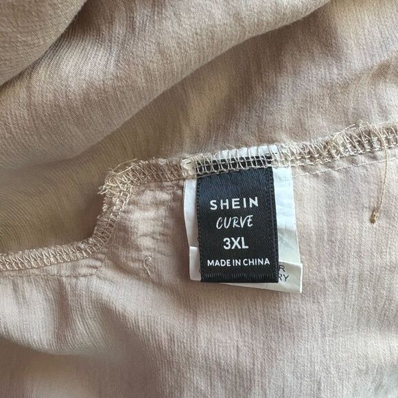 SHEIN Curve 3XL Light Beige Blouse - Picture 5 of 5